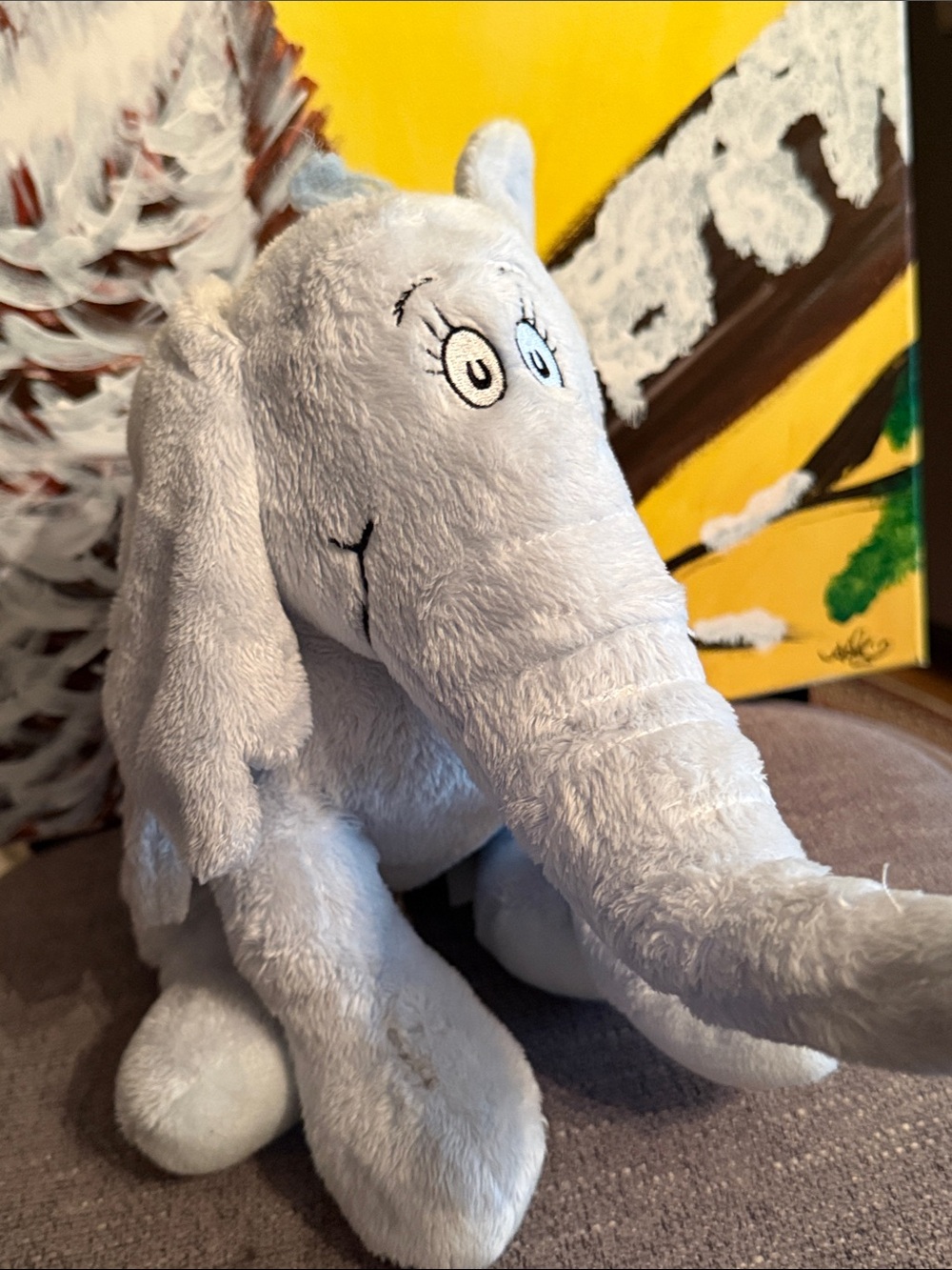 Horton…Adorable Baby Blue Plush Elephant Stuffed Toy - Brand: